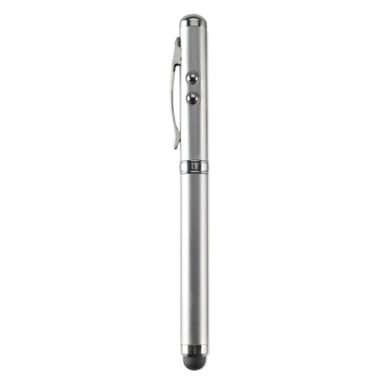 Laser pointer | Metal | 18x3,9x2,2cm | Incl. 3 button cell batteries | matt silver