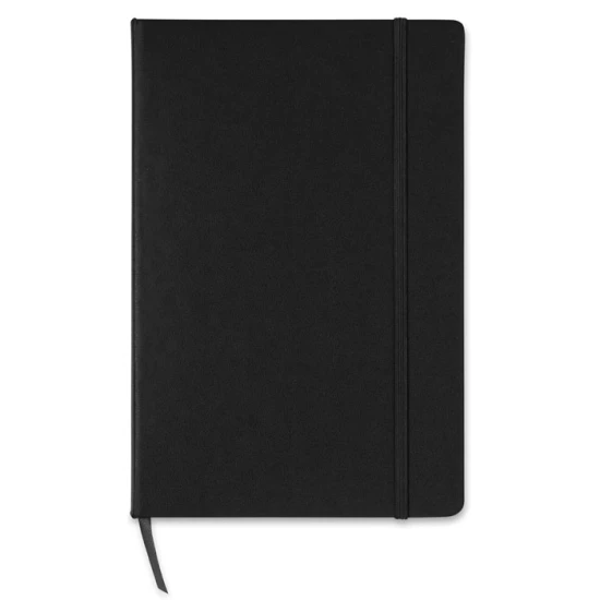 A5 notebook | 192 squared pages | Elastic band | black