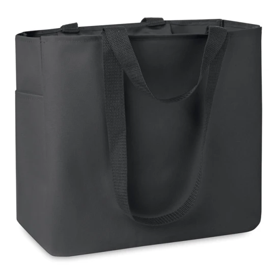 Shopper tas | Polyester 600D | 33x16,5x30 cm | Dubbele handvaten | zwart