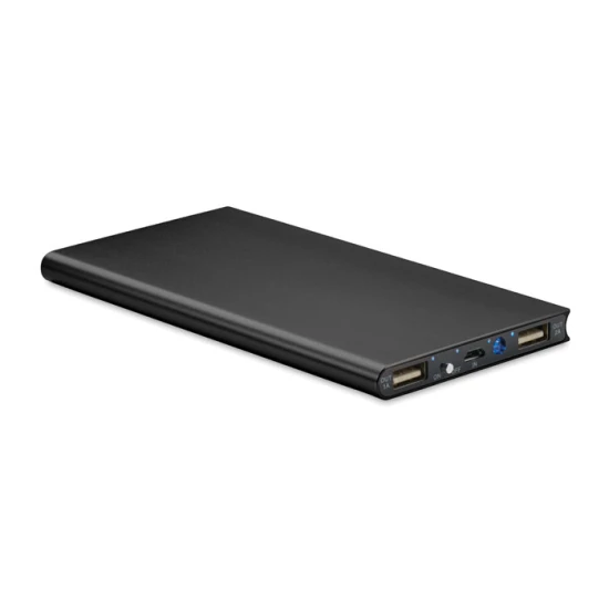 Powerbank | Aluminium | 8000 mAh | Inclusief kabel | zwart