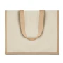 Boodschappentas | Jute, katoenband & canvas | 42x19x33cm | Lange hengsels