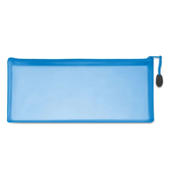 Pennen etui PVC plastic | Transparant | blauw