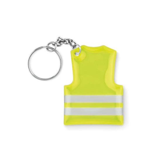 Vest-shaped keyring | PVC plastic | Reflective | neon yellow