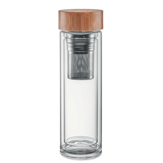 Thermosfles met thee filter | Glas | 420 ml | transparant