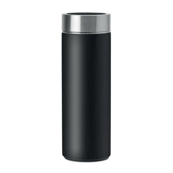 Thermos bottle | Bamboo | 400 ml | Durable | black