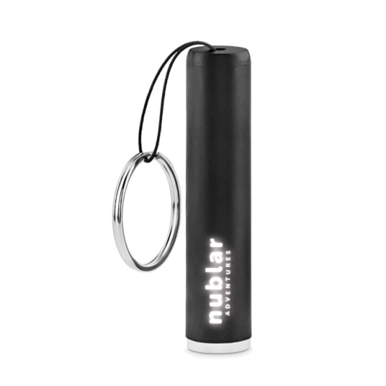 Zaklamp | ABS | Met sleutelhanger | Verlicht logo | Inclusief batterijen | zwart
