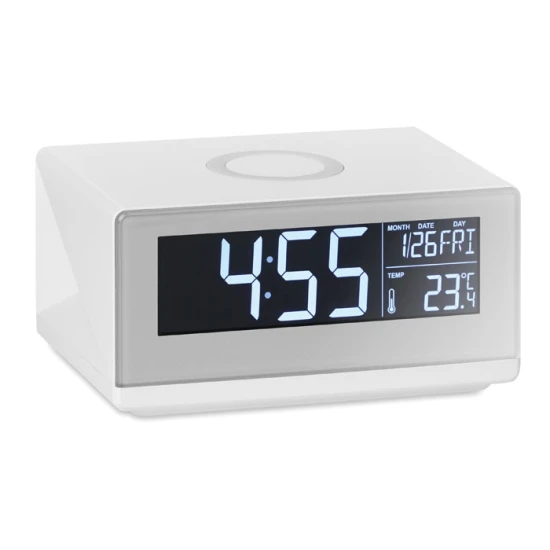 Alarm clock | LED | Wireless charger | Weather station | white