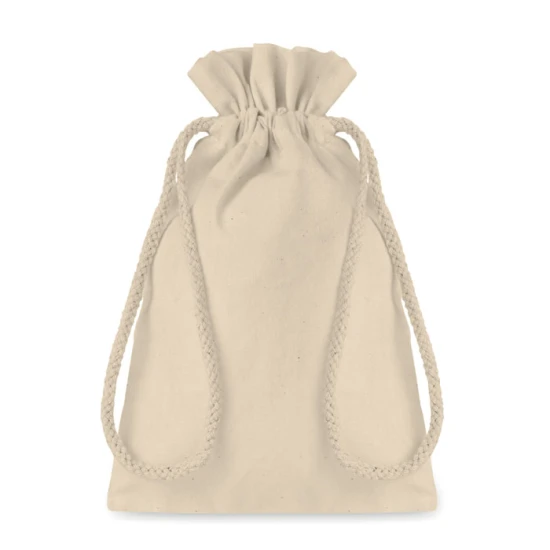 Small drawstring bag | 105g/m2 Cotton | 14x22cm | Draw cord | Beige | beige