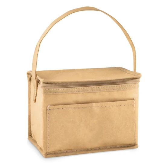 Cooler bag | Recycled paper | 3L | For 6 cans | Front pocket | beige