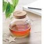 Teapot | Borosilicate Glass | Bamboo lid | Tea strainer included
