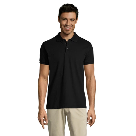 SOL'S poloshirt | Polyester en katoen 200 g/m² | Voor mannen | 3 knopen | black