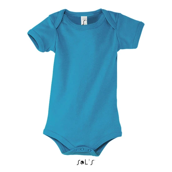 SOL'S babyromper | Gekamd katoen 180 g/m² | Sluiting onderaan met drukknopen | Aqua