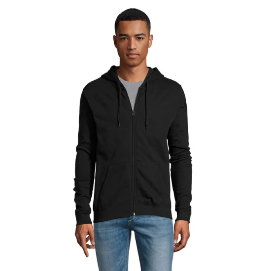 SOL'S zip hoodie | Cotton 260 g/m² & Polyester | Kangaroo pocket | black
