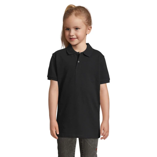 SOL'S polo shirt | Cotton 180 g/m² | For kids | With buttons | High quality | black