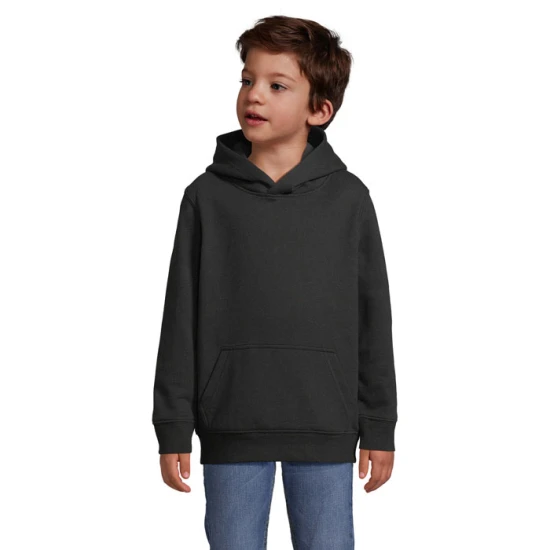 Sweat à capuche SOL's | Coton 280 g/m² et polyester recyclé | Pour enfants | Poche kangourou | black