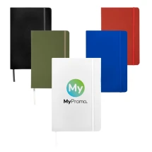 A5 Notizbuch | Papier 60 g/m² und PU | 192 blanko Blätter | Gummiband- und Lesezeichenband in passender Farbe