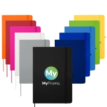 A5 Notizbuch | Papier und PU | 80 cremefarbene linierte Blätter | Stiftschlaufe | Elastischer Verschluss | Harte Umschlag