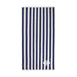 Serviette de plage | Coton recyclé certifié GRS 450 g/m² | 80x160 cm | Design rayé | Fabriquée en Europe
