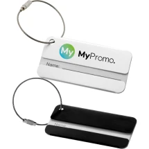 Luggage tag | Aluminium | 8x4cm | With cable