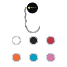 Taschenhaken | Metall und PU-Leder | 3,3 Ø | Faltbar