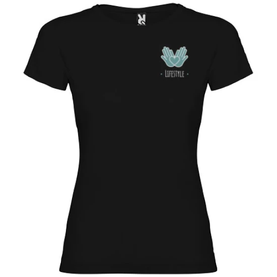 Roly T-shirt | 100% Katoen | Ronde hals | Voor dames | zwart