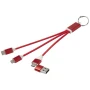 Keychain charging cable | Recycled aluminium | 10W | Sustainable | 4-in-1