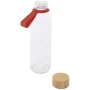 Gourde | Verre & bambou | 500ml | Poignée en silicone | Durable