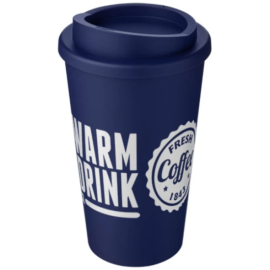 Insulated cup | PP Plastic | 350 ml | Screw-on lid | donkerblauw
