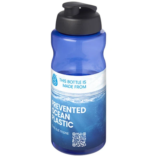 Sportfles | Gerecycled oceaanplastic | 1L | Gemaakt in het Verenigd Koninkrijk | blauw;zwart