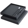 Gift set | Recycled brass & recycled leather-like plastic | A5 notebook | Rollerball pen with blue ink | Sustainable