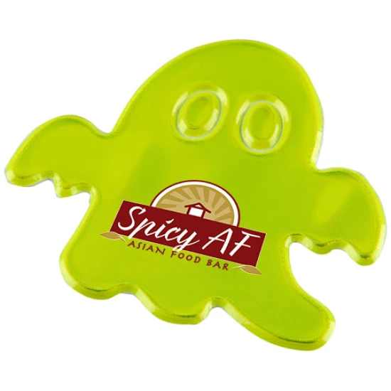 Reflective sticker | PVC | 6,2x5,9cm | Ghost shape | Full colour | neon yellow