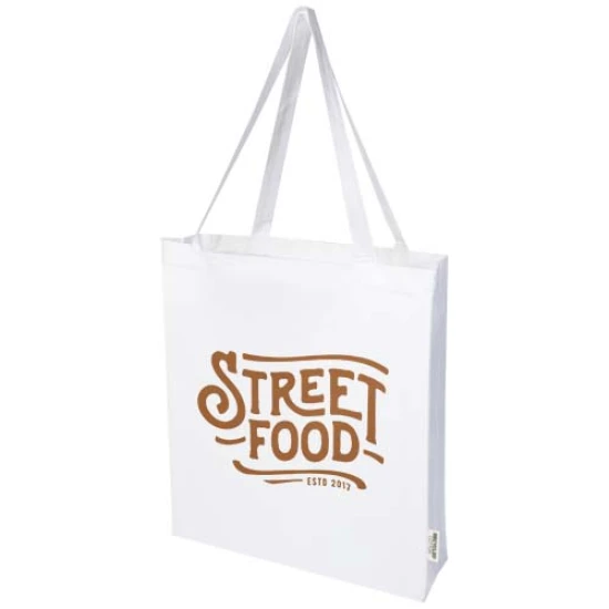 Tote bag | Gerecycled katoen 140g/m² | 30 cm lange schouderbanden | Duurzaam | wit