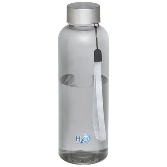 Water bottle | Plastic & stainless steel | 500ml | Incl. strap | Durable | transparent black