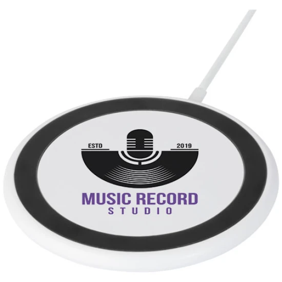 Draadloze oplaadpad | ABS | 10W | Met een extra metalen ring | zwart