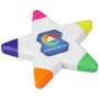 Highlighter mit 5 Farben | PP-Kunststoff | Sternform