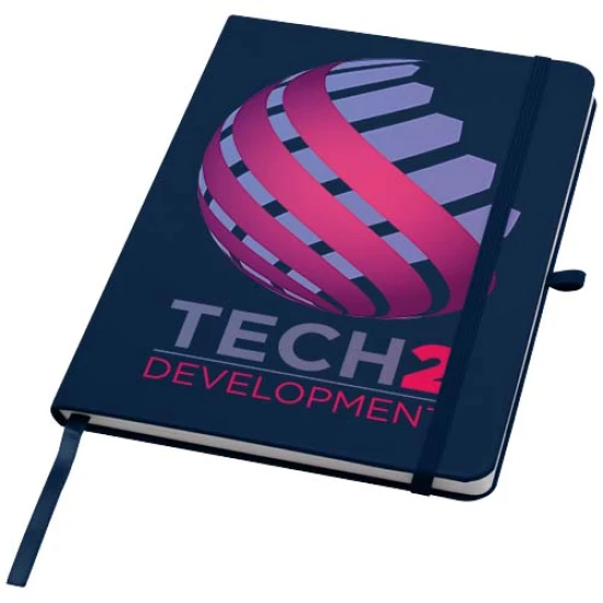 A5-hardcover notitieboekje | Gerecycled papier 70g/m² | 96 gelinieerde bladen | Elastische sluiting | navy