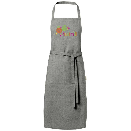 Apron | Recycled cotton 200g/m² & polyester | 2 adjacent pockets | heather black