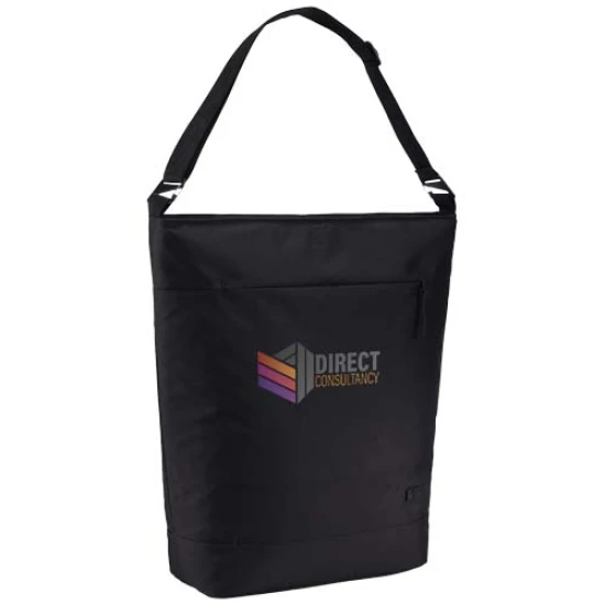 Case logic tote bag | Recycled polyester | Thoughtful organisational features | Sustainable | solid black