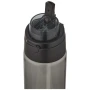 Trinkflasche | Recycelter PET-Kunststoff | 700 ml | Deckel mit Doppelfunktion | Klappbarer Strohhalm