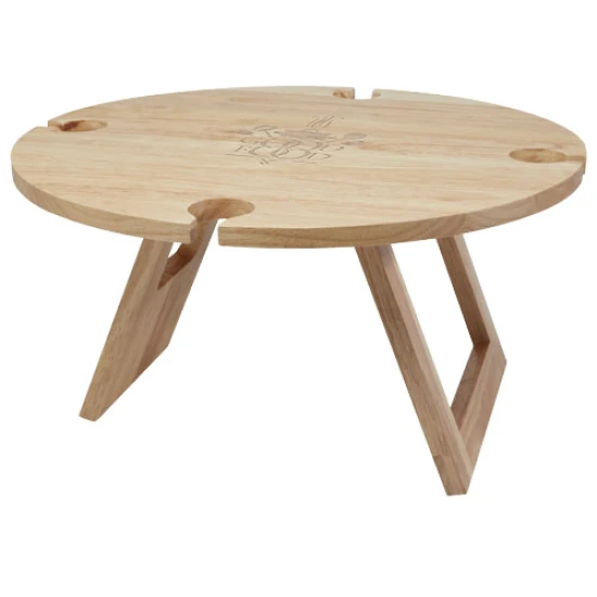 Picknicktafel | Hout | ø 40cm | Opvouwbaar | naturel