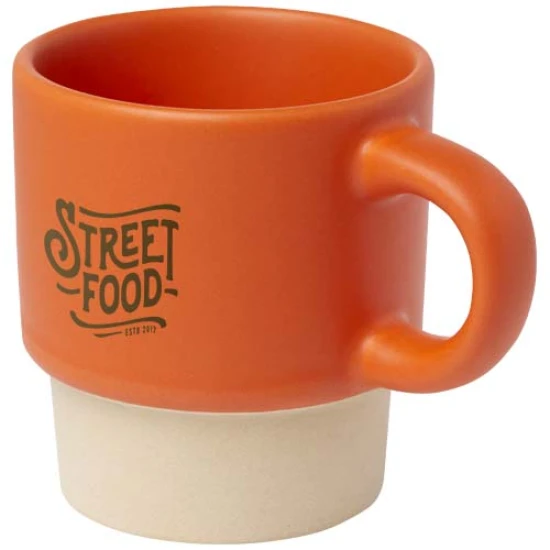 Expresso cup | Ceramic | 130 ml | With clay bottom | Stackable | orange