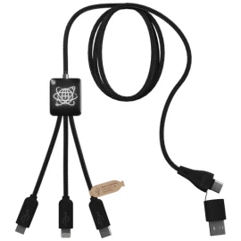 Cable de carga y transferencia de datos | rPET y plástico reciclado | Con bolsa y tarjeta de papel kraft