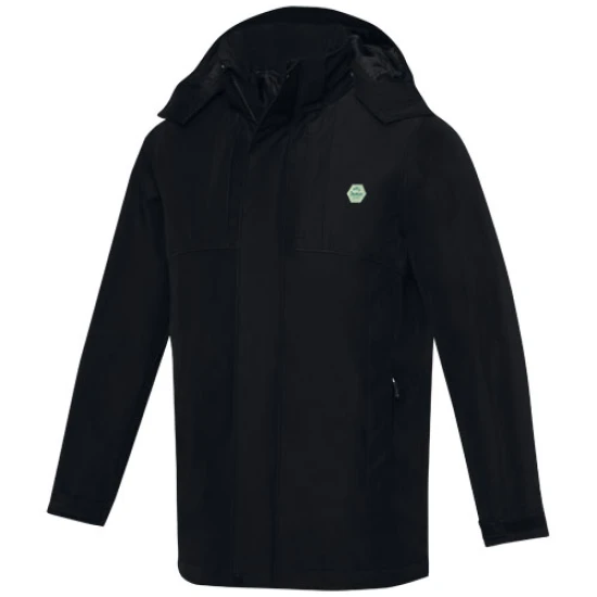 Parka homme | 100% polyester | 8000 mm imperméable | Capuche amovible | noir