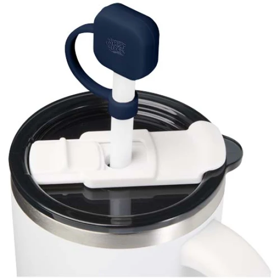 Rietjeskapje | Siliconen | 1,19x4,4x5,61 cm | Geschikt voor Ø10 mm rietjes | navy