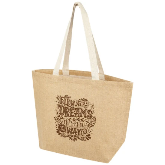 Tote bag | Jute | 12L | Water-resistant | natural;white