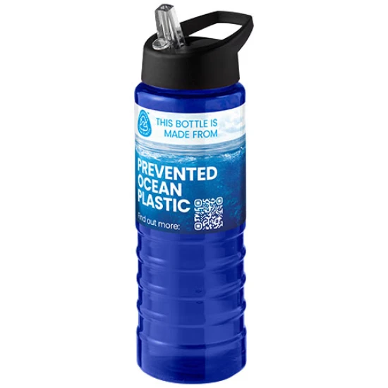 Spout lid sport bottle | PCR Plastic | 750ml | Eco | blue;solid black