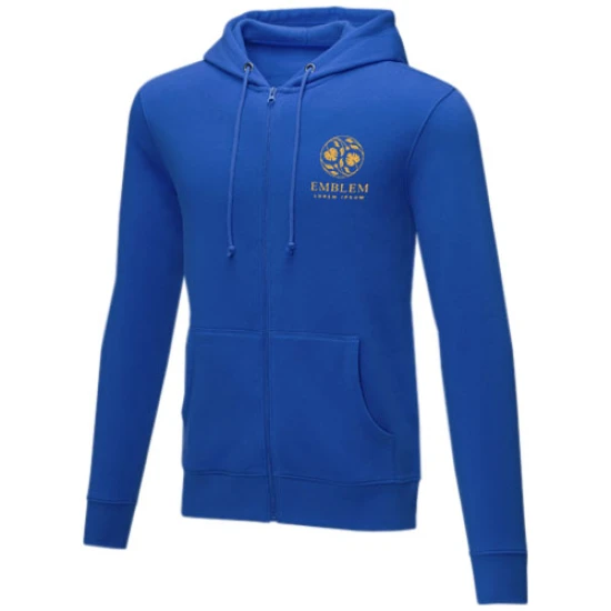Heren hoodie met rits | Katoen & polyester | One size | Met kangoeroezakken | blauw