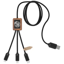 Cable luminoso | Plástico rPET & ABS, bambú | Tres conectores