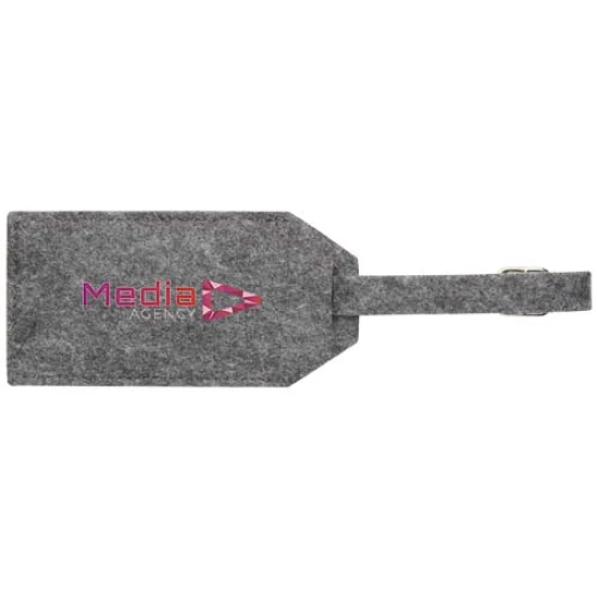 Luggage tag | rPET felt | Incl. paper insert | Sustainable | grey