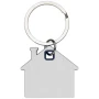 Keychain | Stainless steel & PP | House-shaped | Coloured chip in the middle